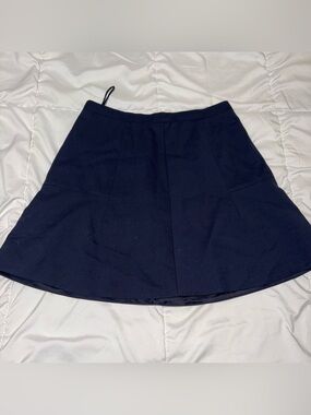 J.Crew Navy Blue Mini Skirt Flare Size 4 Polyester Lined